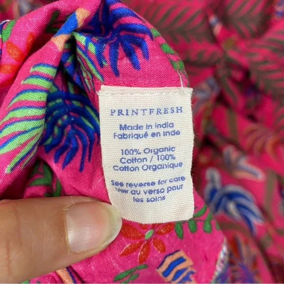 PRINTFRESH NEW Gabriela Midi Wrap Dress in Palm Tree Multi Pink Sz 1X - Picture 14 of 14